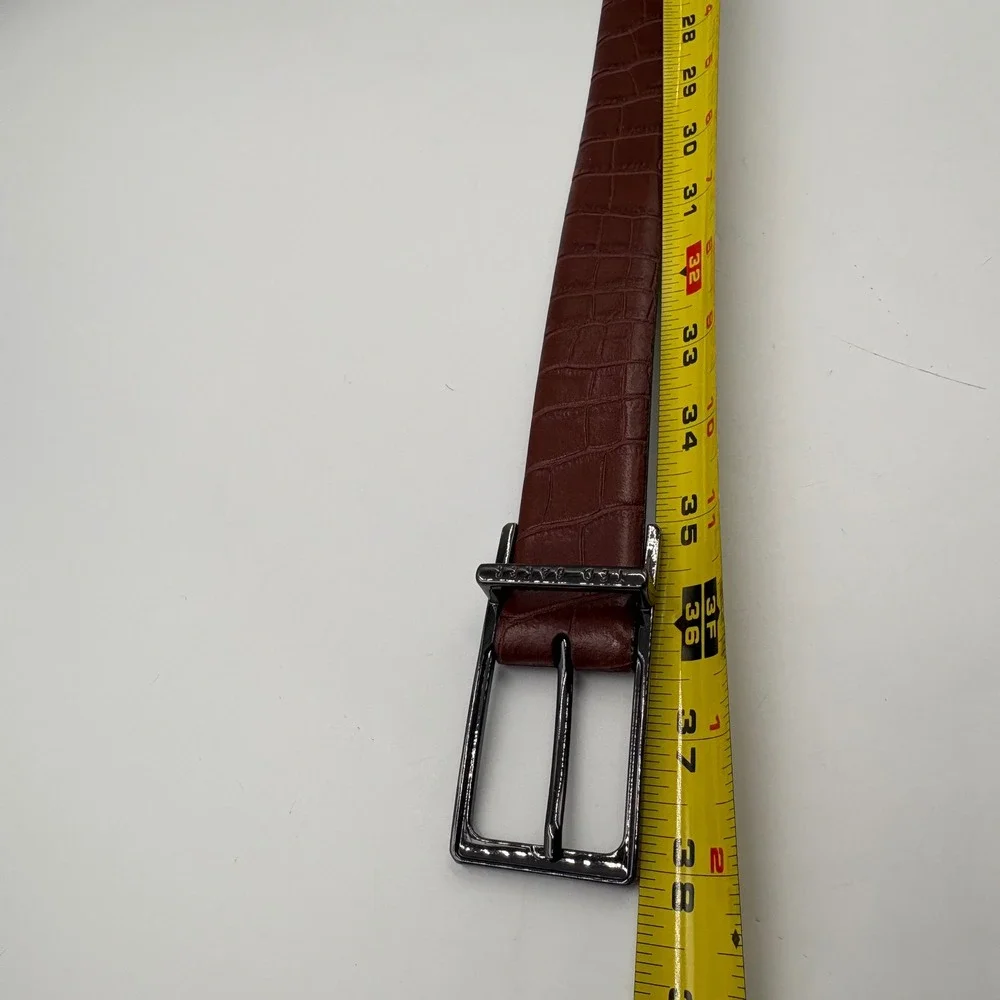 Ted Baker‎ London Mens Alligator Embossed Leather Belt Made in Italy 30 76cm